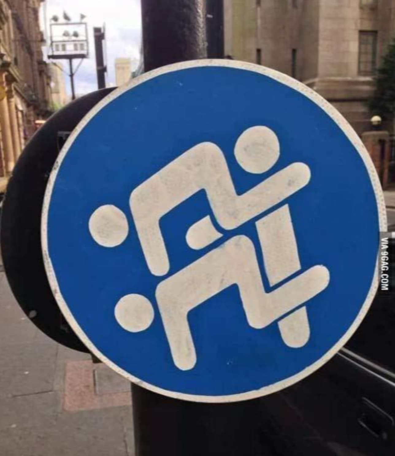 weird blue road signs